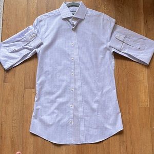 Charles Tyrwhitt Mens Blue/Pink/White Slim Fit Button Down Shirt